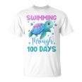 Swimming Through 100 Days Cute Turtle 100Th Day Of School T-Shirt