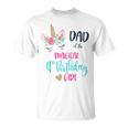 Unicorn Dad Of The 4Th Birthday Girl Matching Papa T-Shirt