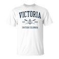 Victoria Bc Vintage Navy Crossed Oars & Boat Anchor T-Shirt