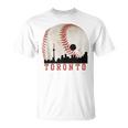 Vintage Toronto Cityscape Travel Theme With Baseball Graphic T-Shirt