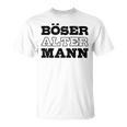 Weißes T-Shirt für Herren, Böser Alter Mann Aufdruck, Lustiges Design