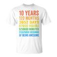 Youth 10Th Birthday 10 Years Old Vintage Retro 120 Months T-Shirt