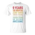 Youth 9Th Birthday 9 Years Old Vintage Retro 108 Months T-Shirt