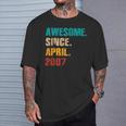17 Year Old Vintage Awesome Since April 2007 17Th Birthday T-Shirt Gifts for Him