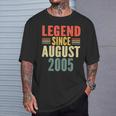 18Th Birthday Legend Since August 2005 18 Years Old Vintage T-Shirt Gifts for Him