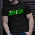 2024 Last Name Team Johnson Family Graduation Green T-Shirt Gifts for Him