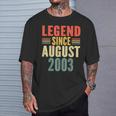 20Th Birthday Legend Since August 2003 20 Years Old Vintage T-Shirt Gifts for Him