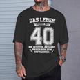 40Th Birthday Das Leben Beginnt Mit 40 Jahrenierzig T-Shirt Geschenke für Ihn