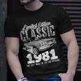 42Nd Birthday Vintage Classic Car 1981 B-Day 42 Year Old T-Shirt Gifts for Him