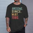 44 Years Old Awesome Since May 1980 44Th Birthday T-Shirt Gifts for Him