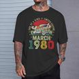 44 Years Old Legend Since March 1980 44Th Birthday Men T-Shirt Gifts for Him