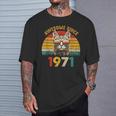 53Rd Birthday 53 Year Cat Lover Vintage Awesome Since 1971 T-Shirt Gifts for Him