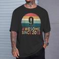 9Th Birthday Vintage Retro 9 Years Old Awesome Since 2013 T-Shirt Gifts for Him