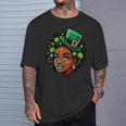 African American Female Leprechaun Black St Patrick's Day T-Shirt Gifts for Him