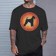 Airedale Terrier Retrointage 60S 70S Sunset Dog Lovers T-Shirt Geschenke für Ihn