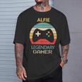Alfie Name Personalised Legendary Gamer T-Shirt Gifts for Him