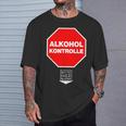 Alkoholkontroll Bitte Hier Blasen Alcohol Control Fun T-Shirt Geschenke für Ihn