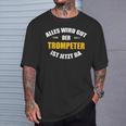 Alles Wird Gut Trumpeter Herren-T-Shirt in Schwarz, Musikliebhaber Design Geschenke für Ihn
