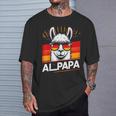 Alpapaatertag Papa Alpaka Retrointage Deutschland Flagge T-Shirt Geschenke für Ihn