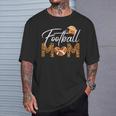 American Football Mom Leopard Print Football Player Mommy T-Shirt Gifts for Him