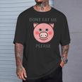 Animal Lover Distressed Text Don't Eat Me Pig T-Shirt Gifts for Him