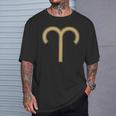 Aries Astrological Symbol Ram Zodiac Sign T-Shirt Gifts for Him