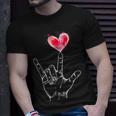 Asl I Love You Hand Sign Language Heart Valentine's Day T-Shirt Gifts for Him