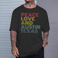 Austin Texas Peace Love T-Shirt Gifts for Him