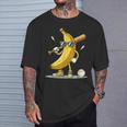 Banana Playing Baseball Baseball Game Lover Humorous T-Shirt Gifts for Him