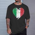 Bandera Italiana Con Diseño De Corazón Con Texto En Inglés Proud To Be Italian I Love Ital Camiseta unisex Regalos para él