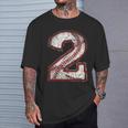 Baseball Jersey Number 2 Vintage T-Shirt Gifts for Him