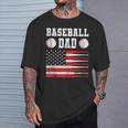 Baseball Schlagbohrer Ausrüstung Papa Usa Flagge Softball T-Shirt Geschenke für Ihn