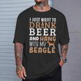 Beagle Dad Father's Day Dog Lover Beer T-Shirt Gifts for Him