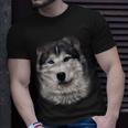 Beautiful Siberian Husky Dog Face T-Shirt Gifts for Him