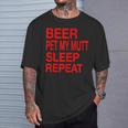 Beer Pet Mutt Sleep Repeat Red LDogLove T-Shirt Gifts for Him