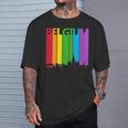 Belgium Skyline Lgbt Pride T-Shirt Gifts for Him