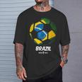 Best Brazil Soccer Ball Flag Brazilian Futbol Fan T-Shirt Gifts for Him