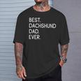 Best Dachshund Dad Ever Teckel Dachshund Papa T-Shirt Geschenke für Ihn