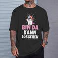 Bin Da Kann Losgehen Unicorn Party Sayings T-Shirt Geschenke für Ihn