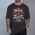 Bingham Blood Runs Through My Veins Vintage Family Name T-Shirt Gifts for Him