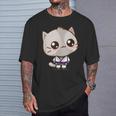 Bjj Brazilian Jiu Jitsu Purple Belt Kawaii Cat T-Shirt Gifts for Him