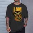 I Am Black King Powerful Leader Black History Month Dad Boys T-Shirt Gifts for Him