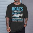 Boats Are Like Strippers They Won't Work Until You Boating T-Shirt Gifts for Him