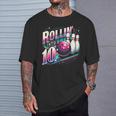 Bowling Birthday Rollin Into 10 Party 10Th Bday Retro Girl T-Shirt Gifts for Him