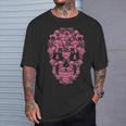 Boxer Dog Sugar Skull Pink Ribbon Breast Cancer T-Shirt Gifts for Him