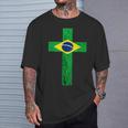 Brazil Jesus Cross Brazilian Faith Brasileiro Christian T-Shirt Gifts for Him