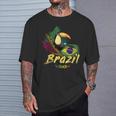 Brazil Vintage Toucan With Flag And Samba Mask T-Shirt Geschenke für Ihn