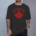 Canada Vintage Canadian Flag Leaf Maple Retro T-Shirt Gifts for Him
