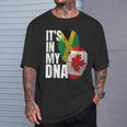 Canadian And Jamaican Mix Dna Flag Heritage T-Shirt Gifts for Him