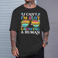 I Can't I'm Busy Growing A Human Pregnancy Announcement Mom T-Shirt Gifts for Him